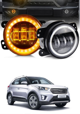 GONAMA Universal 4 inch White Amber Ring DRL Fog Light Round Light LED Fog Lamp sg242 Car Fancy Lights(Multicolor)