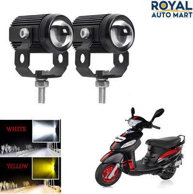 ROYAL AUTO MART Mototrcycle Mini Yellow/White LED Fog Light 40 Watt Universal for all Bikes_65 Fog Lamp Motorbike LED for Mahindra (12 V, 10 W)(Rodeo RZ, Pack of 2)