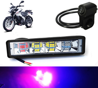 AUTO PEARL 6-inch 24LED Yellow/White/Red/Blue & Flashing Led Fog Light with Switch A75 Fog Lamp Motorbike LED for Bajaj (12 V, 18 W)(Pulsar 200NS, Pack of 1)