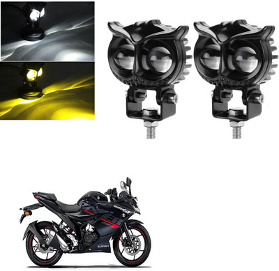 RACER'S EDGE OWL Shape Fog Yellow-White fog light for Suzuki Gixxer Fog Lamp Car, Motorbike LED for Suzuki (12 V, 15 W)(Gixxer, Pack of 2)