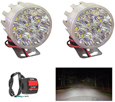 REPLEY 9Ledsmall-single-Round-1Btn-053 Headlight Motorbike LED for Royal Enfield (9 V, 9 W)(Classic 500, Pack of 2)