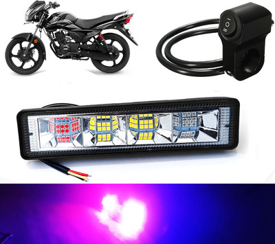 AUTO PEARL 6-inch 24LED Yellow/White/Red/Blue & Flashing Led Fog Light with Switch E72 Fog Lamp Motorbike LED for TVS (12 V, 18 W)(Victor, Pack of 1)