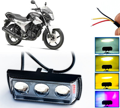 AUTO PEARL Ultra Mini 3-Lens Fog Light with Red, Blue White & Yellow Flashing Light F32 Fog Lamp Motorbike LED for Yamaha (12 V, 30 W)(SZ-RR, Pack of 1)