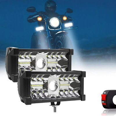 FABTEC 6 Inch Led Bar Light 33 Led with hyper Lens Versatile Off Road Spot & Flood Beam Fog Lamp Motorbike LED (12 V, 33 W)(Universal For Bike, Pack of 2)