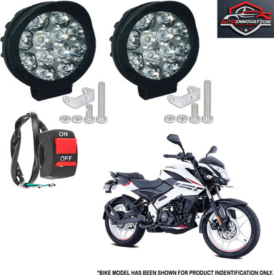 Autoinnovation Waterproof 12 LED Heavy Duty Fog Light Spot Beam with Handlebar Switch-368 Fog Lamp Motorbike LED for Bajaj (12 V, 27 W)(Pulsar 160 NS DTS-i, Pack of 3)