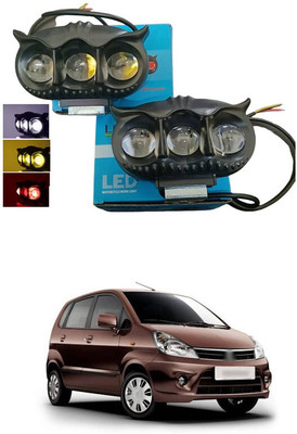 LOVMOTO Universal Led Owl Fog Light white yellow 3 Color Mode With Flashing Pattern s287 Brake Light Car, Motorbike LED for Maruti Suzuki (12 V, 40 W)(Zen Estilo, Pack of 2)