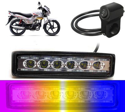 AUTO PEARL 6-inch 14LED Yellow/White/Red/Blue & Blinking Led Fog Light with Switch D44 Fog Lamp Motorbike LED for Mahindra (12 V, 24 W)(Centuro, Pack of 1)