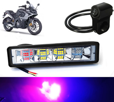 AUTO PEARL 6-inch 24LED Yellow/White/Red/Blue & Flashing Led Fog Light with Switch A81 Fog Lamp Motorbike LED for Bajaj (12 V, 18 W)(Pulsar RS 200, Pack of 1)
