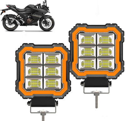 AUTO PEARL 6-Led DRL Foglight, Off-Road Vehicle Light Auxiliary White-Yellow Lighting B191 Fog Lamp Motorbike LED for Suzuki (12 V, 30 W)(Gixxer, Pack of 2)