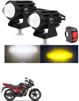 Znee Smart Motorcycle and Car Fog Light Led White and Yellow With Switch For Hero Glamour Headlight Motorbike LED for Hero (12 V, 36 W)(Glamour, Pack of 2)