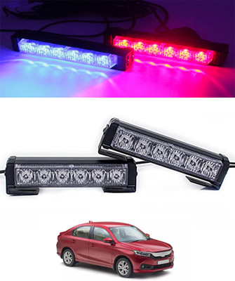 ABJD Universal Red/Blue Waterproof 12V 6 LED Police Light With Remote For Car-19 Fog Lamp Car LED for Honda (12 V, 55 W)(Amaze, Pack of 1)