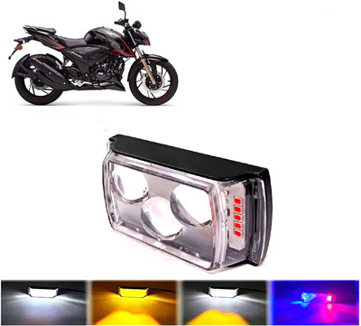 AUTO PEARL 3 EYE Lens Foglight, White, Yellow & Blue-Red Amber Auxiliary Projector Led A209 Fog Lamp Motorbike LED for TVS (12 V, 10 W)(Apache RTR 200, Pack of 1)