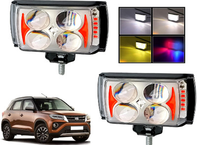 AUTO PEARL 4-EYE Lens Foglight, White, Yellow & Blue-Red Amber Auxiliary Projector Led Y323 Fog Lamp Car LED for Toyota (12 V, 15 W)(Land Cruiser)