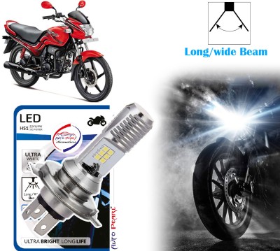 AUTO PEARL 2-Side 12Led Chips Motorcycle Bulb 7500K-12V-9W wide Beam Ultra Bright White B65 Headlight Motorbike LED for Hero (12 V, 9 W)(Passion Pro, Pack of 1)