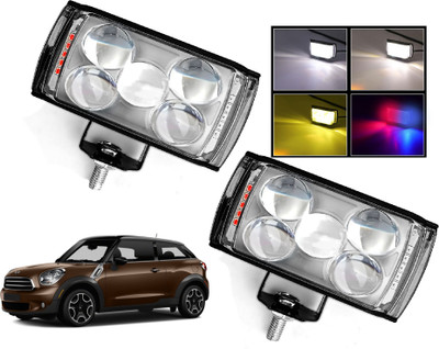 AUTO PEARL 5-EYE Lens Foglight, White, Yellow & Blue-Red Amber Auxiliary Projector Led Y164 Fog Lamp Car LED for Mini (12 V, 15 W)(Paceman, Pack of 2)
