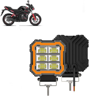 AUTO PEARL 6-Led DRL Foglight, Off-Road Vehicle Light Auxiliary White-Yellow Lighting A103 Back Up Lamp Motorbike LED for Hero (12 V, 30 W)(Xtreme)
