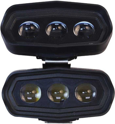 Clubics Triple Lens Yellow/White Fog Light For all Bike, Bajaj, Royal Enfield, KTM Headlight Motorbike LED (12 V, 40 W)(Universal For Bike, Pack of 2)