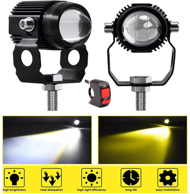 Otoroys Driving White Yellow Spotlight OffRoad With Canbox With Fan Fog Lamp Motorbike, Car LED (12 V, 60 W)(Universal For Car, Pack of 2)