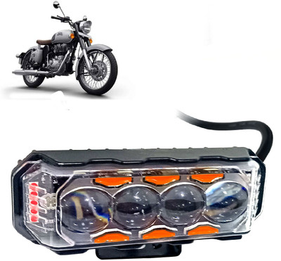 AUTO PEARL 4 Lens White/Yellow & Multi Flicker Red/Blue High Beam Led T088 Fog Lamp Motorbike LED for Royal Enfield (12 V, 30 W)(Classic, Pack of 1)