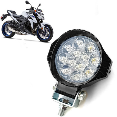 AUTO PEARL 12-LED Round Foglight Ultra Bright White Spot light for GSX S1000 ABS Fog Lamp Motorbike LED for Suzuki (12 V, 20 W)(GSX R1000, Pack of 1)