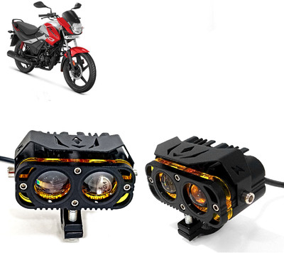 AUTO PEARL 2Lens LED White/Yellow/Red High Beam Led with Flashing for Passion Pro i3 S Fog Lamp Motorbike LED for Hero (12 V, 30 W)(Passion Pro, Pack of 2)