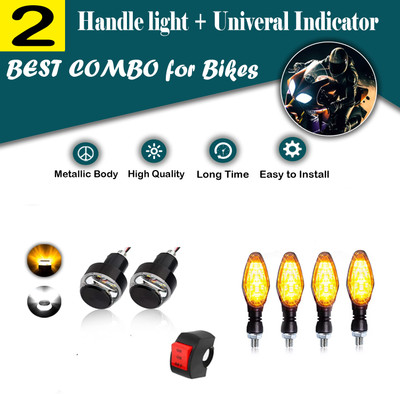 ASRYD Motorcycle Combo,Indicator 4pc,,Handle Weight Light,Switch Fog Lamp Motorbike LED (12 V, 12 W)(Universal For Bike, Pack of 2)