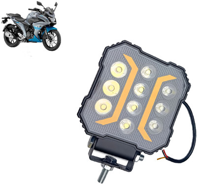 AUTO PEARL 10LED Round White Foglight Flashing Light, Work Spot White Lights H243 Fog Lamp Motorbike LED for Yamaha (12 V, 30 W)(Fazer 25, Pack of 1)