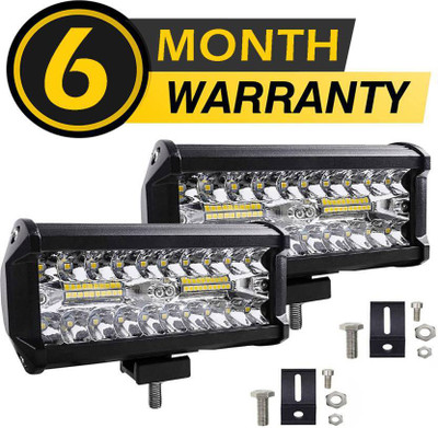 Flipkart SmartBuy New 40 Led 7 inch Fog Light Triple Row Flood Spot Combo Beam Driving Lamp Bar Fog Lamp Car, Motorbike LED (12 V, 80 W)(Universal For Bike, Pack of 2)