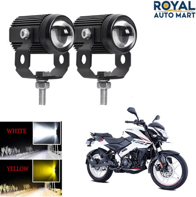 ROYAL AUTO MART Mototrcycle Mini Yellow/White LED Fog Light Universal for all Bikes_24 Fog Lamp Motorbike LED for Bajaj (12 V, 10 W)(Pulsar 160 NS DTS-i, Universal For Bike)
