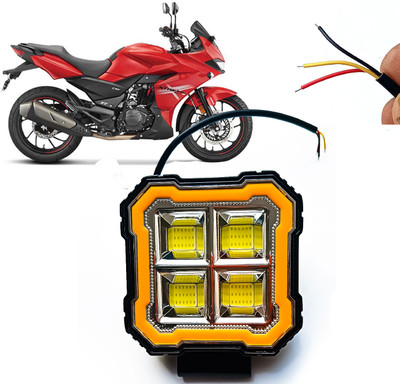 AUTO PEARL Square 4-Led DRL Car Off-Road Vehicle Light Auxiliary White-Yellow Lighting B81 Fog Lamp Motorbike LED for Hero (12 V, 24 W)(Xtreme 200S, Pack of 1)