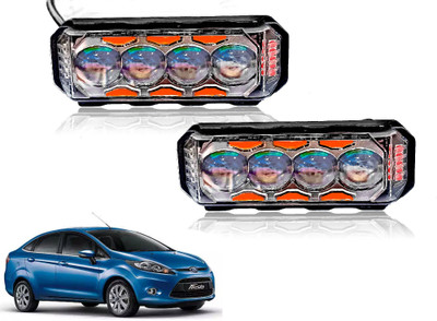 AUTO PEARL 4Lens Yellow/White & Multi Flicker Red/Blue Led for Fiesta Classic 2011-2012 Fog Lamp Car LED for Ford (12 V, 30 W)(Fiesta, Pack of 2)