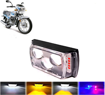 AUTO PEARL 3 EYE Lens Foglight, White, Yellow & Blue-Red Amber Auxiliary Projector Led A232 Fog Lamp Motorbike LED for TVS (12 V, 10 W)(Victor, Pack of 1)