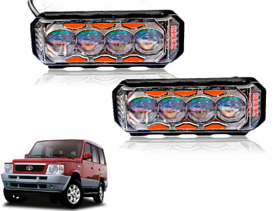 AUTO PEARL 4Lens Yellow/White & Multi Flicker Red/Blue Led M078 Fog Lamp Car LED for Tata (12 V, 30 W)(Sumo, Pack of 2)