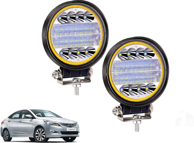 AUTO PEARL 24LED Round 3Mode Yellow/White light High Beam Led E173 Fog Lamp Car LED for Hyundai (12 V, 72 W)(Verna, Pack of 2)