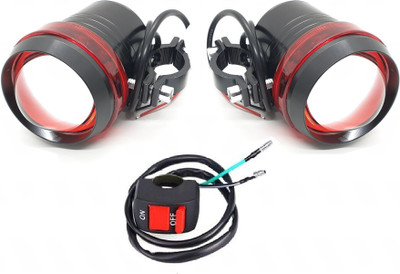 Flipkart SmartBuy Lens LED Motorcycle Headlight Driving U3-BLACK Fog Light Spot Lamp + Switch Fog Lamp Car LED (12 V, 24 W)(Universal For Car, Pack of 3)