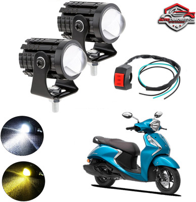 Autoinnovation Universal Mini Drive LED Fog Light Double Color_45 Fog Lamp Motorbike LED for Yamaha (12 V, 20 W)(Fascino)