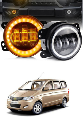 GONAMA Universal 4 inch White Amber Ring DRL Fog Light Round Light LED Fog Lamp sg237 Car Fancy Lights(Multicolor)