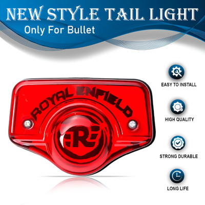 ASRYD Bullet Tail Light Break Light Assembly For Royal Enfield Standard Tail Light Tail Light Motorbike LED for Royal Enfield (12 V, 12 W)(Bullet 350, Bullet 500, Pack of 1)