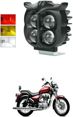 LOVMOTO Universal 4 LED Owl shape Spotlights Fog Lights Hi/Low,Red Angle & Flashing s113 Interior Light Car, Motorbike LED for Royal Enfield (12 V, 30 W)(Universal For Bike, Pack of 1)