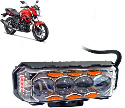 AUTO PEARL 4 Lens White/Yellow & Multi Flicker Red/Blue High Beam Led for Xtreme 200 R Fog Lamp Motorbike LED for Hero (12 V, 30 W)(Xtreme 200R, Pack of 1)