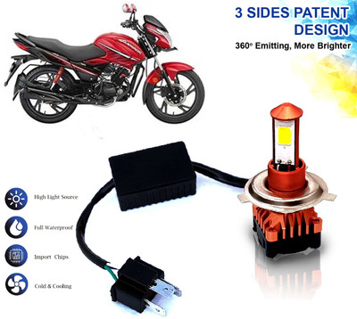 AUTO PEARL High Brightness CYT Bulb H4 White LED with Cooling Fan for Glamour i3sBS6 Fog Lamp Motorbike LED for Hero (12 V, 40 W)(Glamour i3s, Pack of 1)