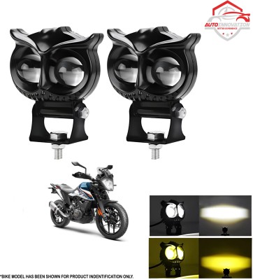 Autoinnovation Premium Quality Metal OWL-Shaped Fog Light In Yellow-White Color-1878 Fog Lamp Motorbike LED for KTM (12 V, 40 W)(Adventure, Pack of 2)