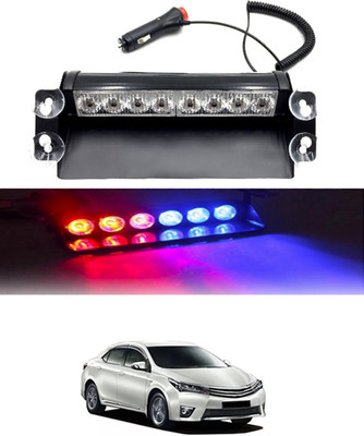 RKPSP 12V Red & Blue Dash 8Led Police Strobe Flash Warning Light For Car/SUV/Jeep-010 Fog Lamp Car, Truck, Van LED for Toyota (12 V, 55 W)(Universal For Car, Pack of 1)