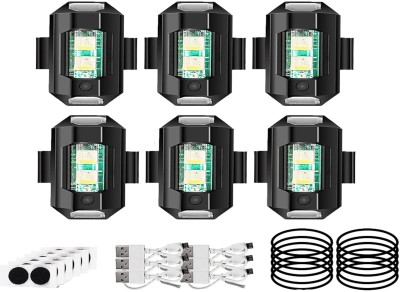 ASTOUND Emergency Warning Lights for Cars Motorcycle Drone Indicator Light Car, Motorbike, Truck, Van LED (3.7 V, 15 W)(Universal For Bike, Pack of 6)