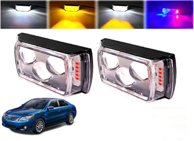 AUTO PEARL 3-EYE Lens Foglight, White, Yellow & Blue-Red Amber Auxiliary Projector Led T387 Fog Lamp Car LED for Toyota (12 V, 10 W)(Camry)