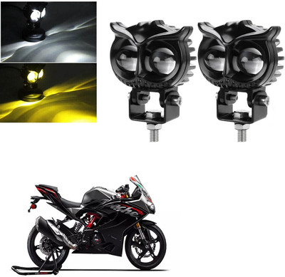 RACER'S EDGE OWL Shape Fog Yellow-White fog light for TVS Apache RR 310 Fog Lamp Car, Motorbike LED for TVS (12 V, 15 W)(Universal For Bike, Pack of 2)