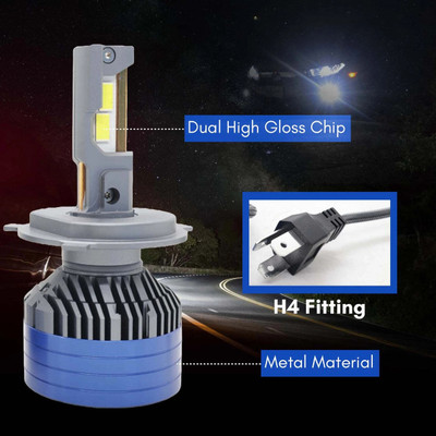 AutoPowerz White LED 300W DC 12V-80V Headlight Bulb Headlight Car LED (12 V, 300 W)(Universal For Car, Pack of 2)