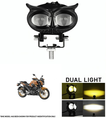 ROYAL AUTO MART High-Quality Aluminum Body Owl-Shaped Fog Light In Yellow-White Color_528 Headlight Motorbike LED for Yamaha (12 V, 40 W)(FZ-S, Pack of 1)