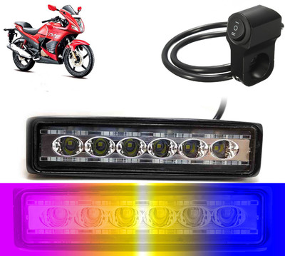 AUTO PEARL 6-inch 14LED Yellow/White/Red/Blue & Blinking Led Fog Light with Switch B53 Fog Lamp Motorbike LED for Hero (12 V, 24 W)(Karizma, Pack of 1)