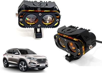 AUTO PEARL 2Lens LED Yellow/White/Red Led with Flashing A229 Fog Lamp Car LED for Hyundai (12 V, 30 W)(Tucson, Pack of 2)